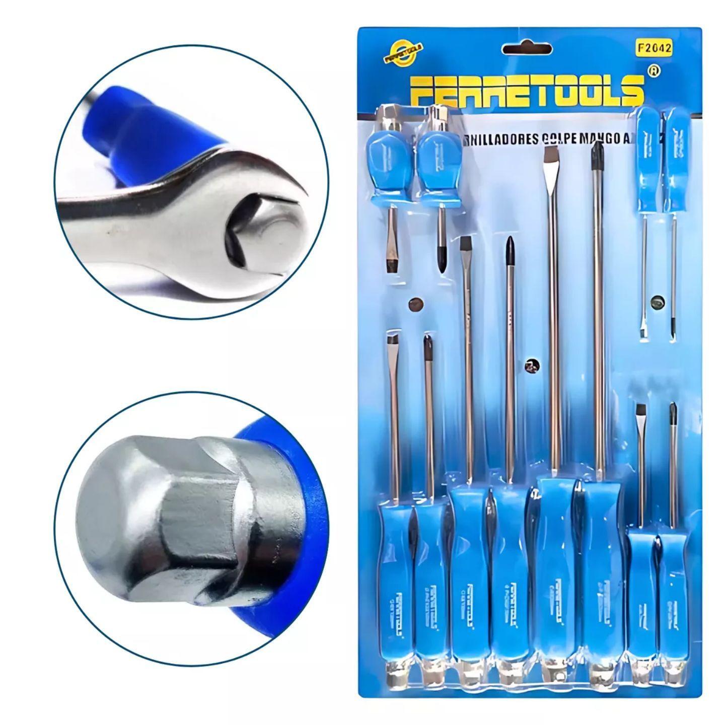 Destornilladores De Impacto De Golpe 12 Piezas Ferretools-5