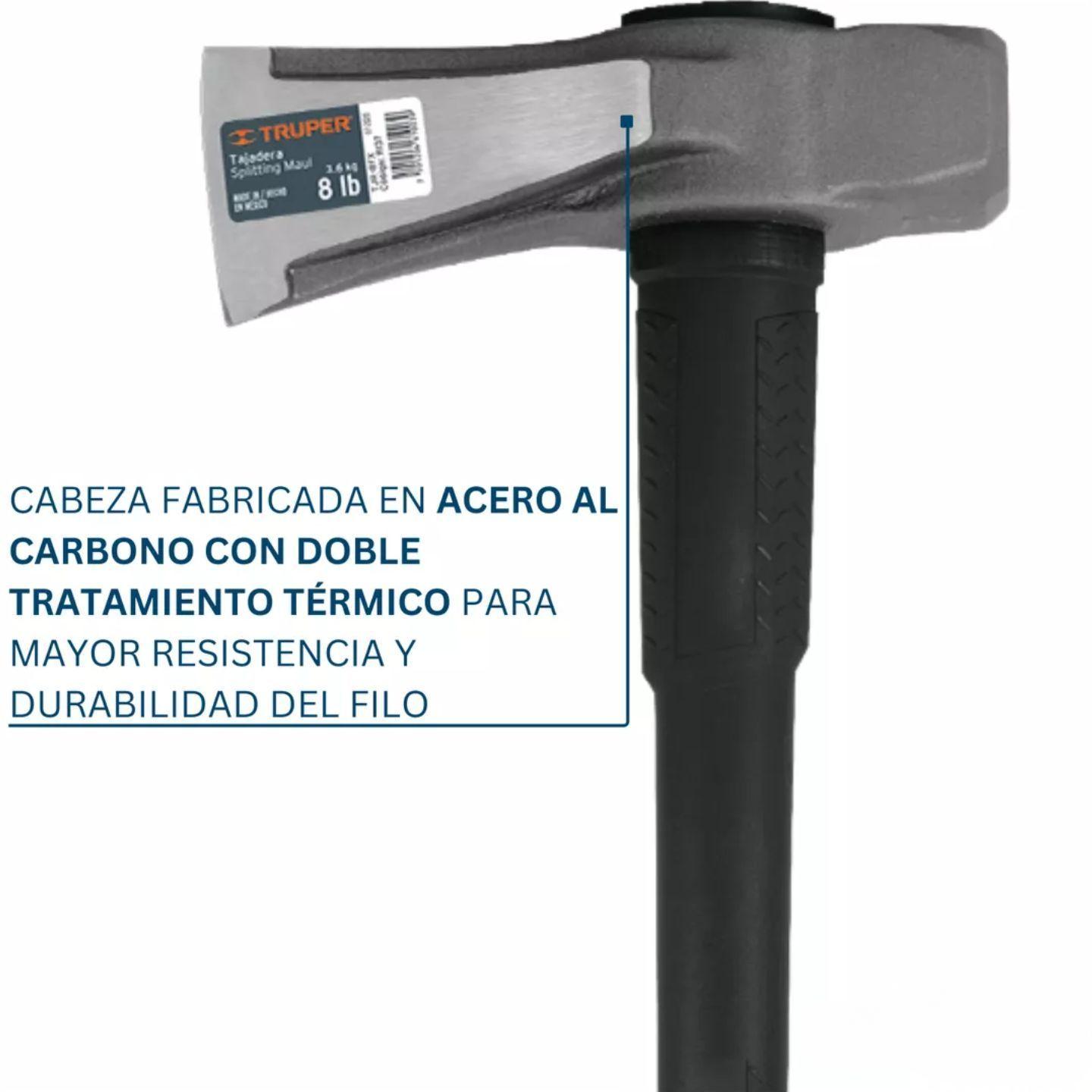 Hacha Leñadora Para Leña 8 Libras Truper Con Cuña-3