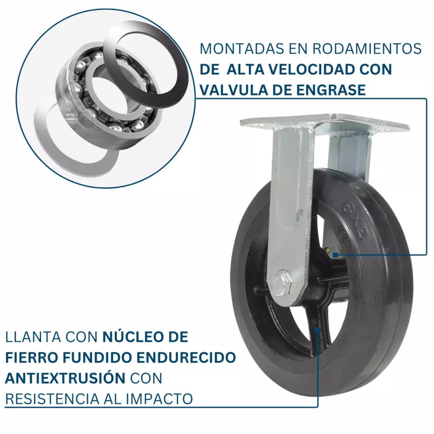 Rueda 8 Pulgadas 400 Kilos Fija Dicas-4