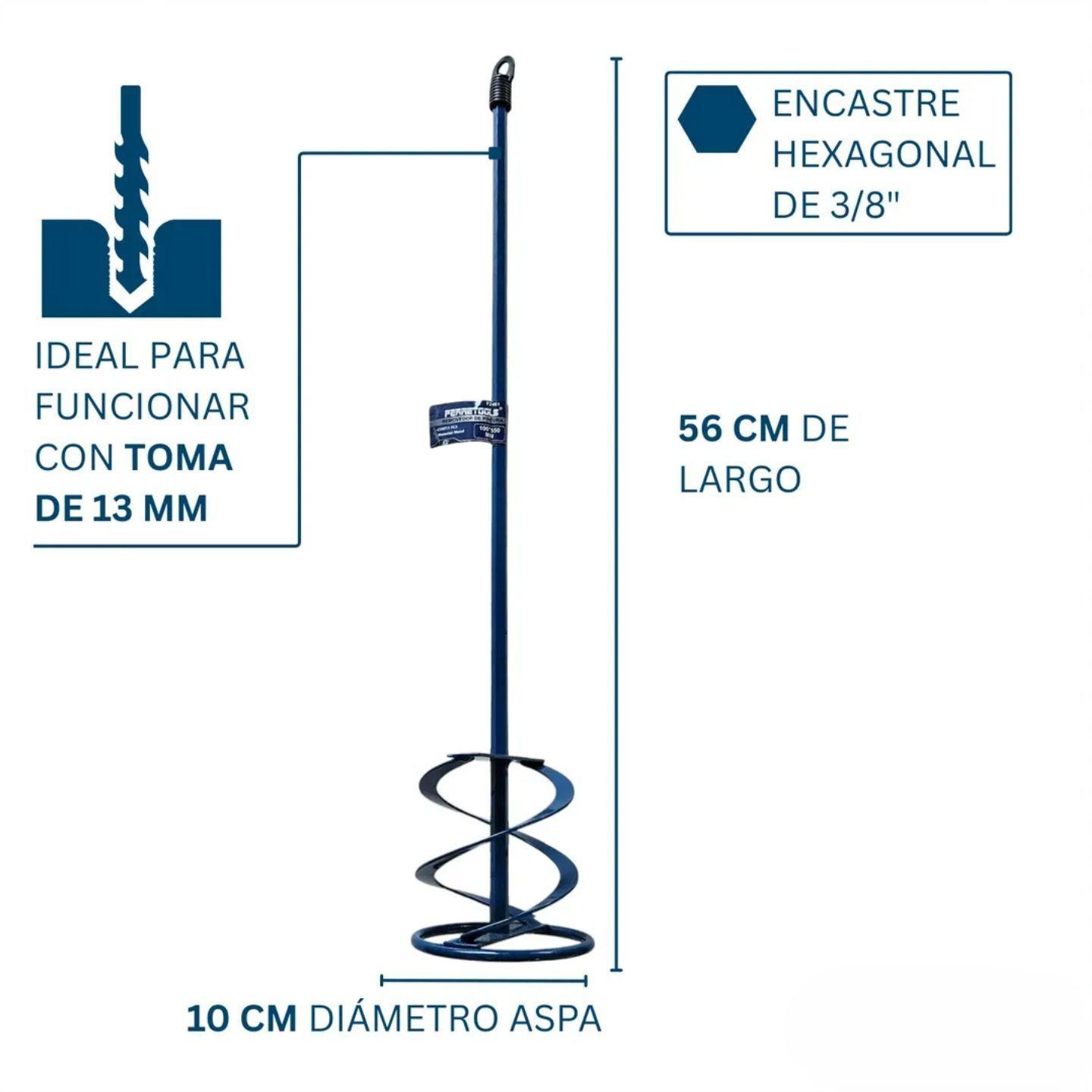 Revolvedor De Mezcla Pintura Bekron y Cemento 55 Cm Ferretools-3