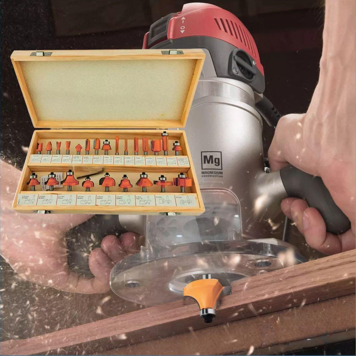 Kit Fresas 24 Madera 1/4 6.35mm Router Tupi Fresadora-4