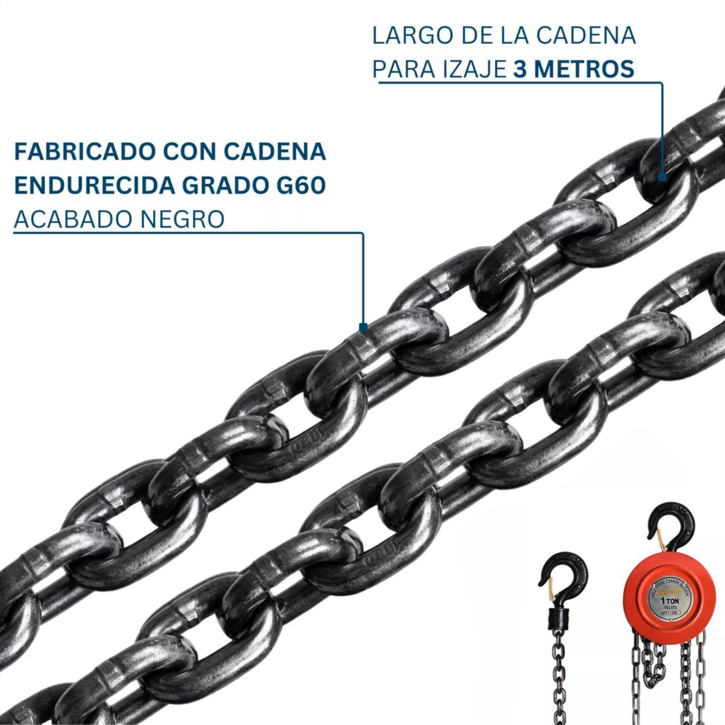 Tecle Cadena 1 Tonelada 3 Metros Neva-4
