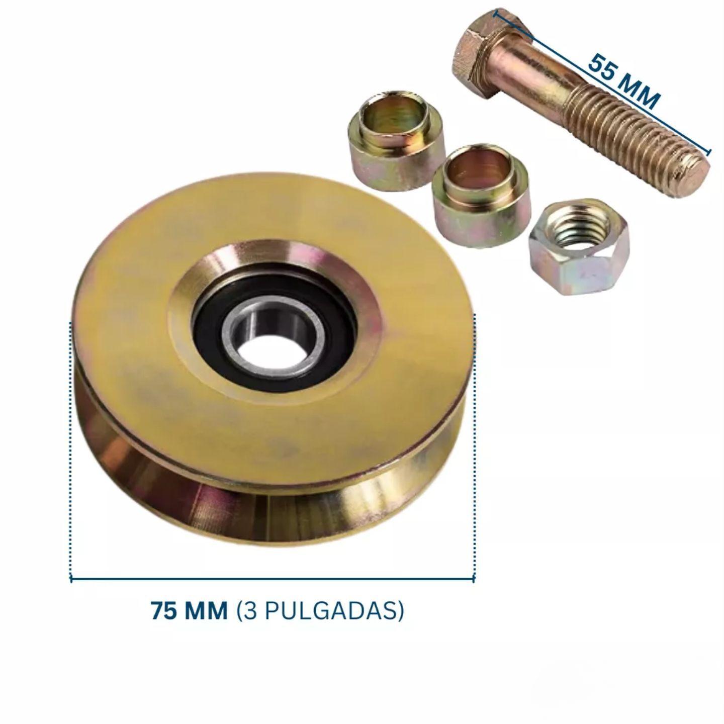 Rueda Para Portón Corredizo 70 Mm Con Perno Dicas-2