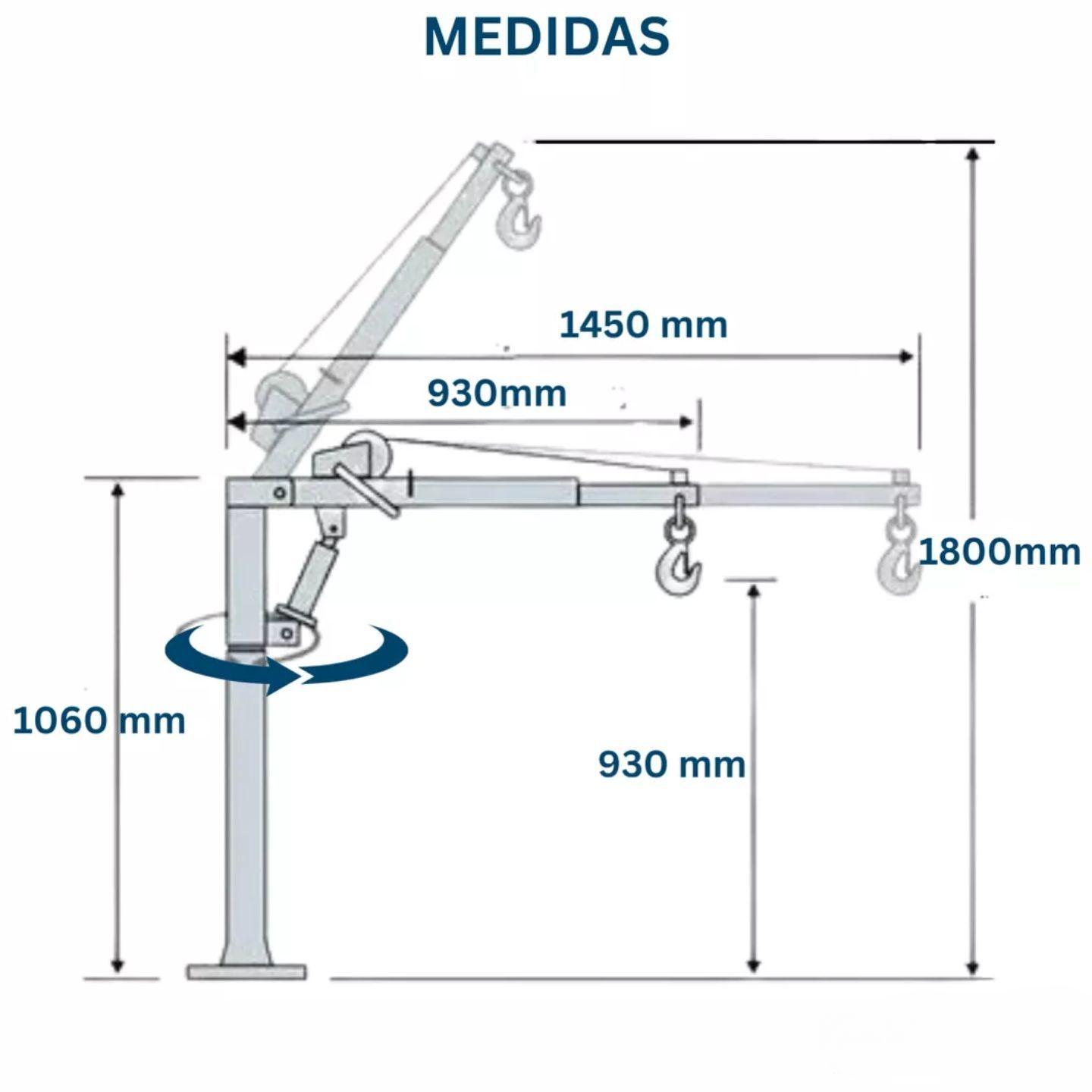 Tecle Pluma Grúa Camioneta 500 Kg Endress-4