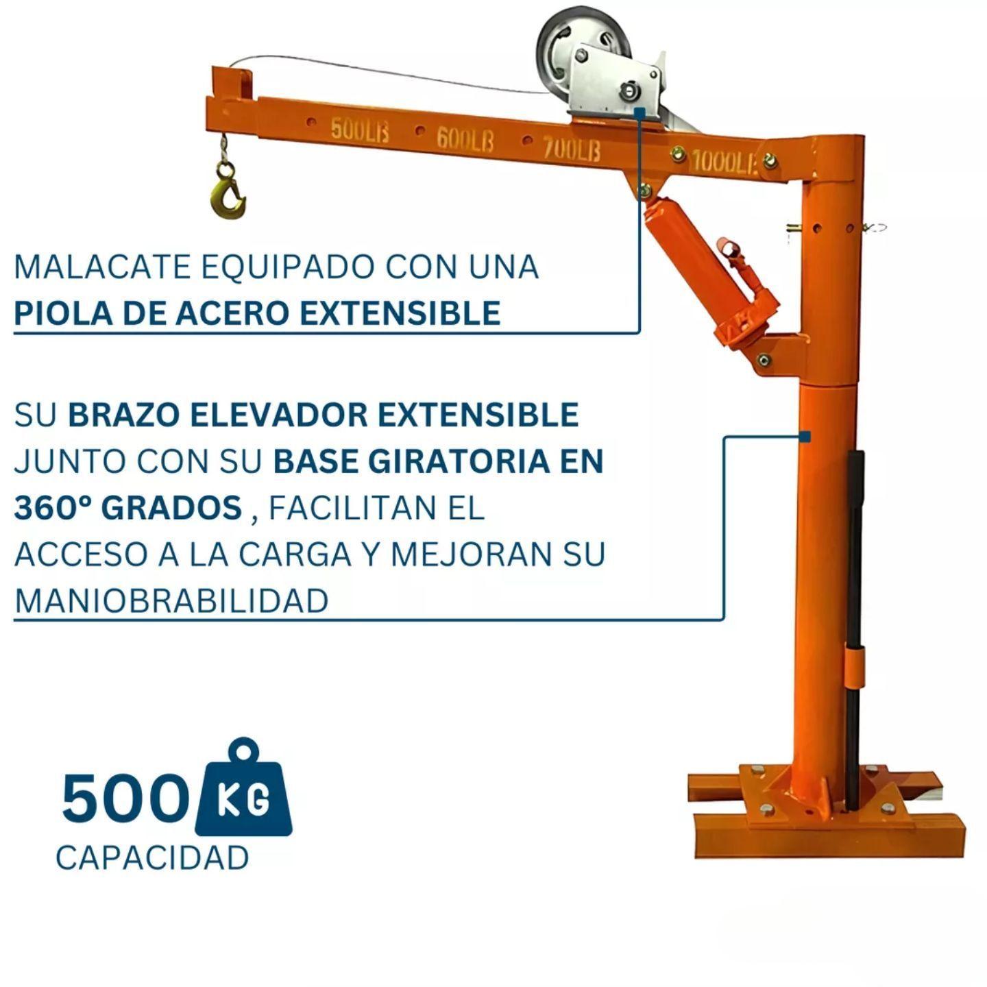 Tecle Pluma Grúa Camioneta 500 Kg Endress-5