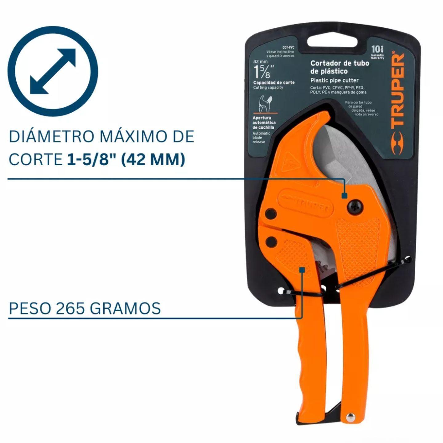 Cortador De Tubo Pvc Cortatubo Ppr Hasta 42 Mm Truper-2