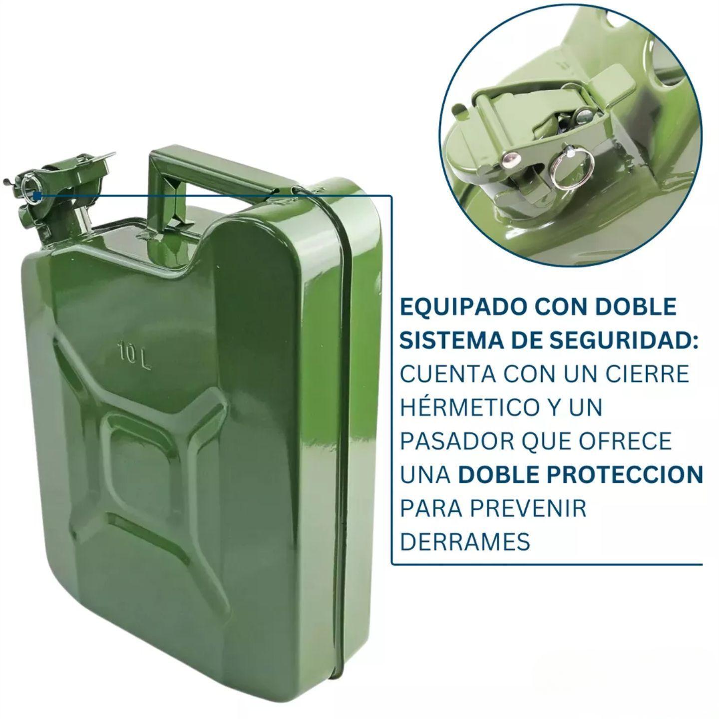 Bidón Metálico 10 Litros Combustible Jaque-4