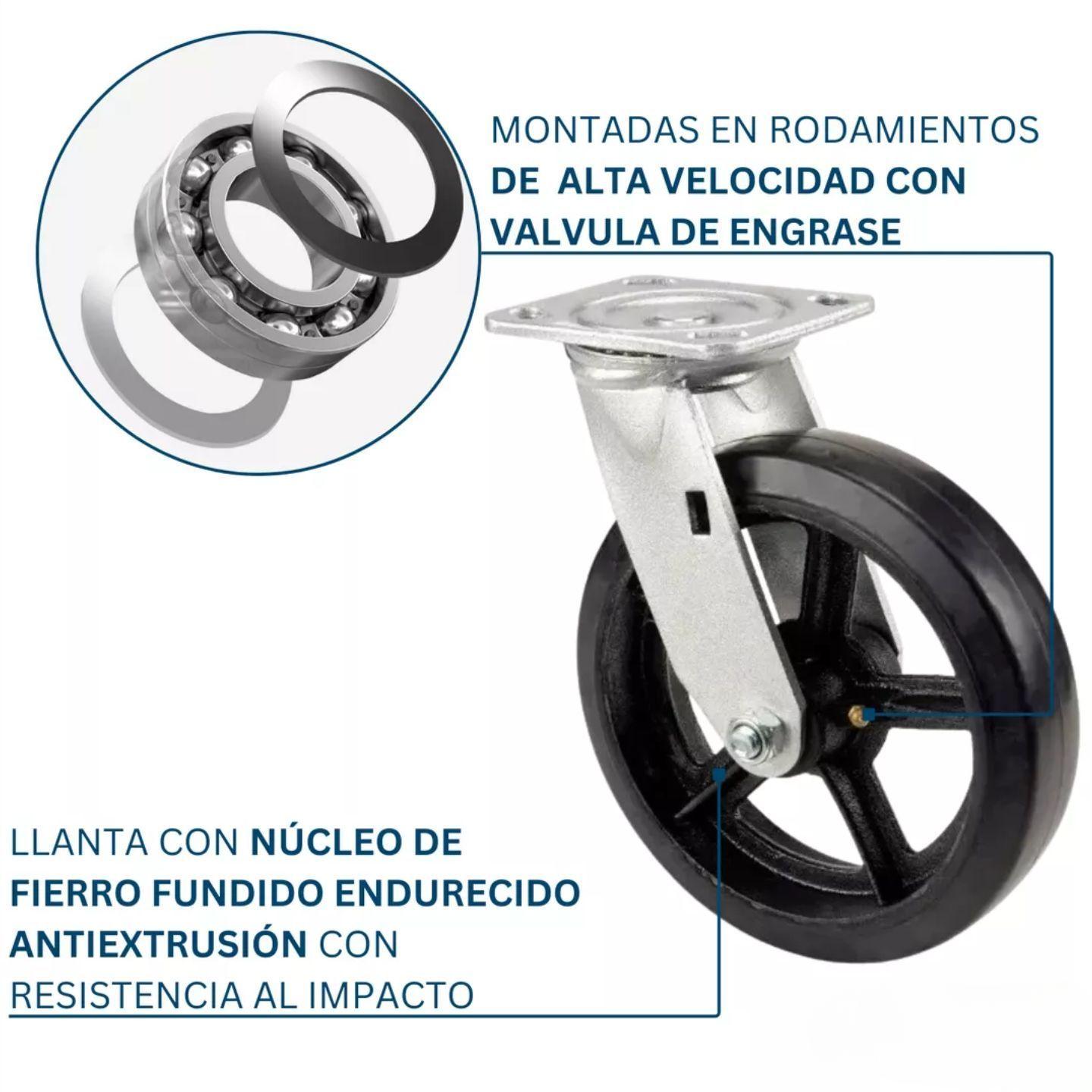 Rueda Giratoria Para Carro 8 Pulgadas 400 Kilos Dicas-4