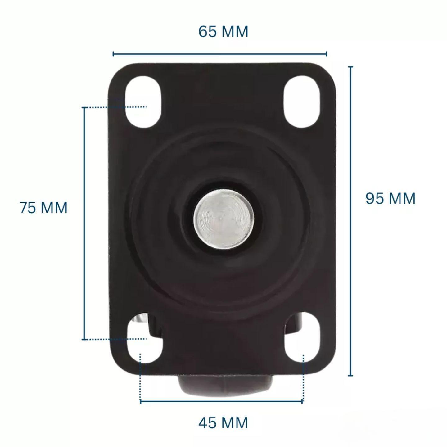 Ruedas Giratorias Con Freno Para Muebles Carritos 4 Pulgadas Negras 4 Unidades Dicas-3