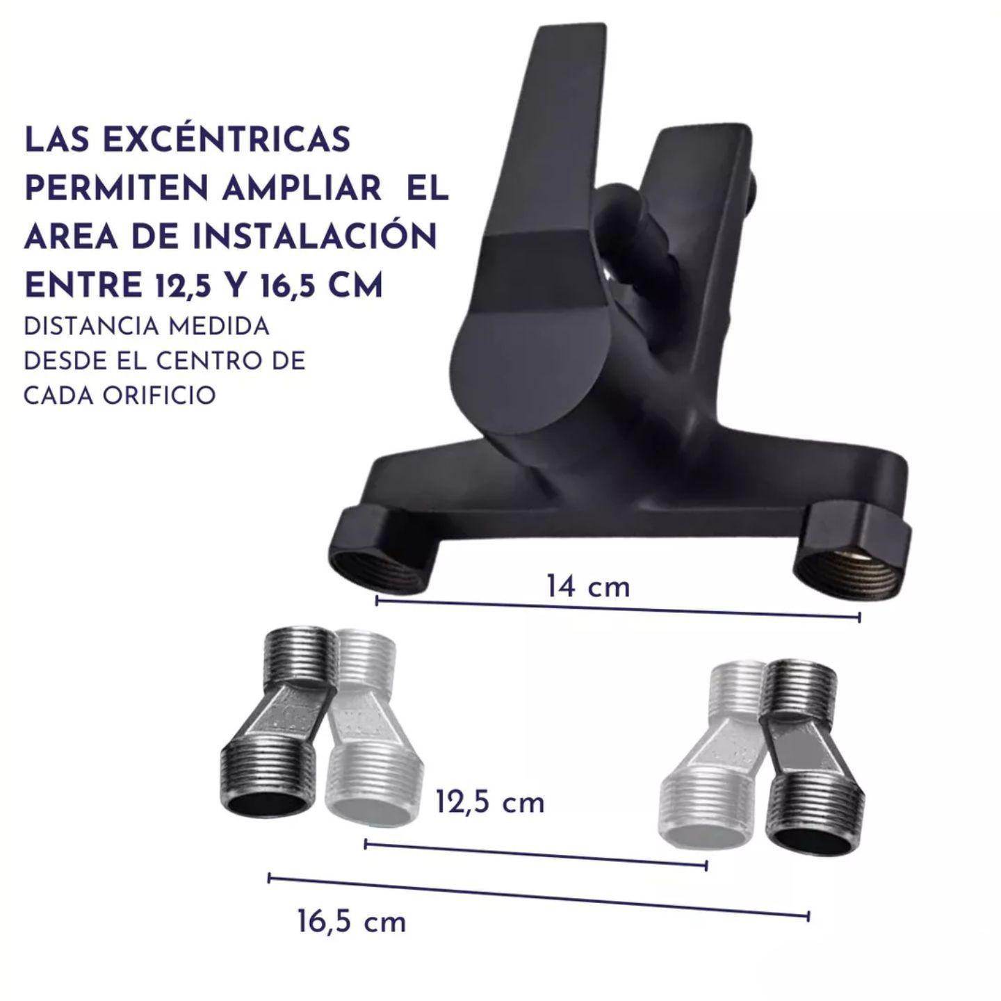 Llave Monomando Ducha Tina Negra Con Accesorios Ferretools-3