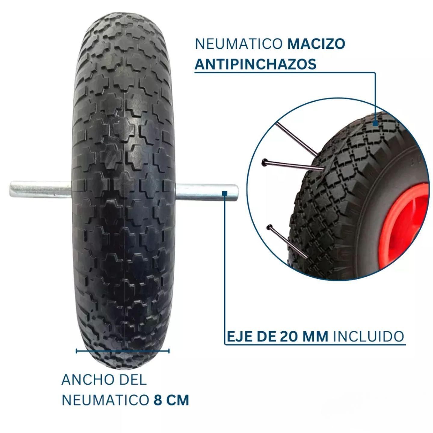 Rueda De Carretilla Maciza Con Eje 3.50 8 Dicas-5