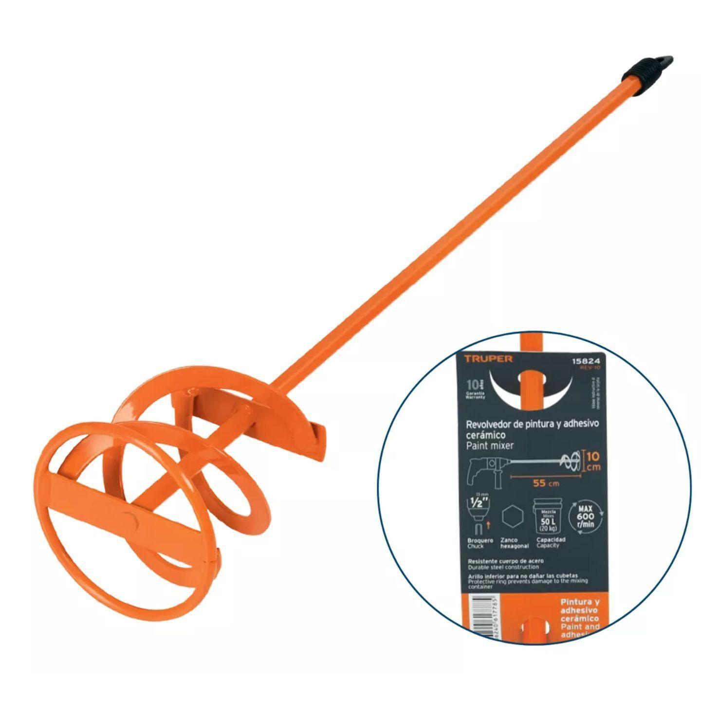 Revolvedor De Mezcla Pintura Bekron y Cemento 55 Cm Truper-1