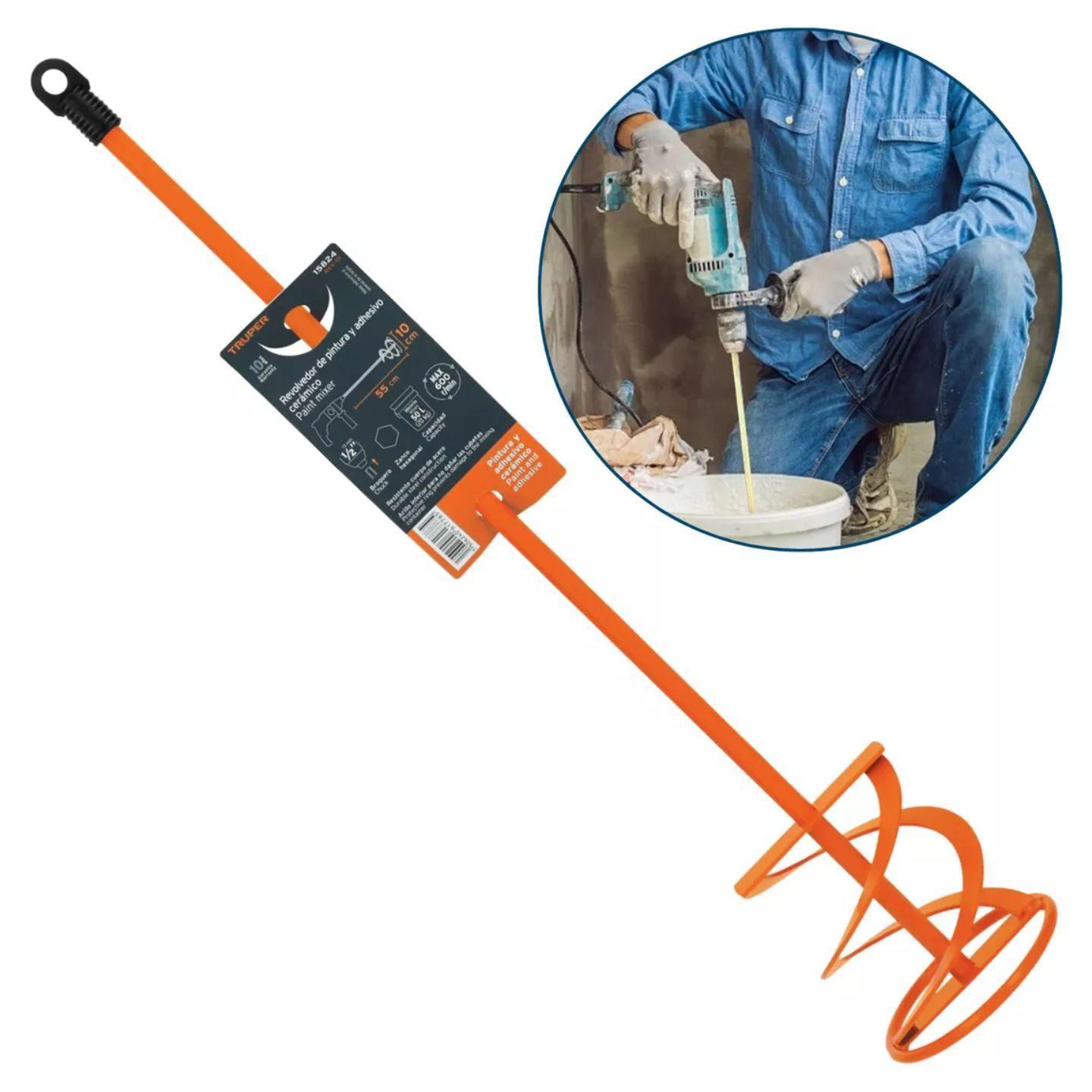 Revolvedor De Mezcla Pintura Bekron y Cemento 55 Cm Truper-2