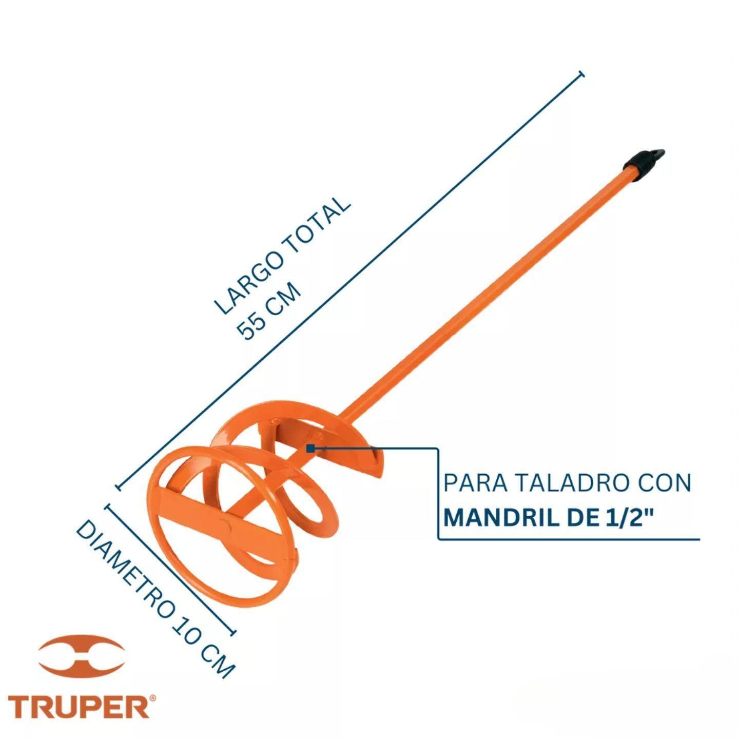 Revolvedor De Mezcla Pintura Bekron y Cemento 55 Cm Truper-4