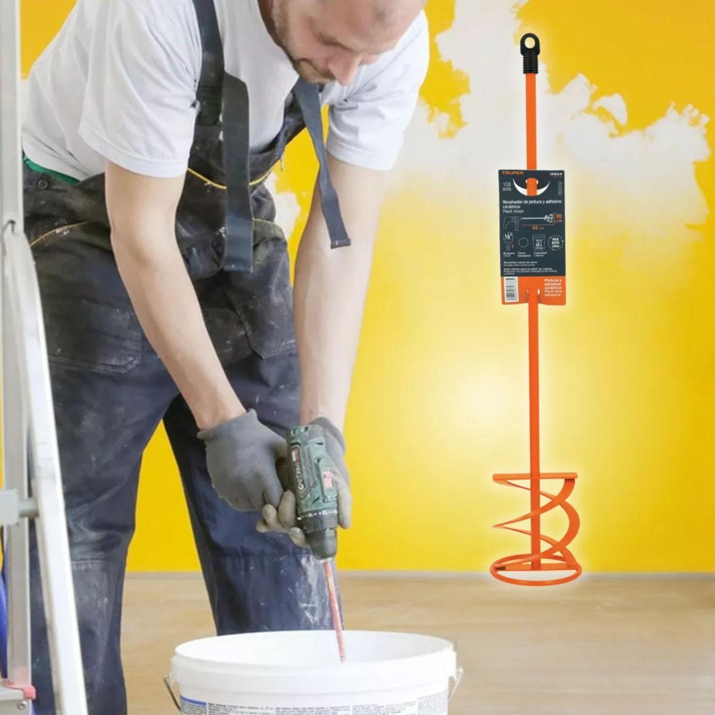 Revolvedor De Mezcla Pintura Bekron y Cemento 55 Cm Truper-6