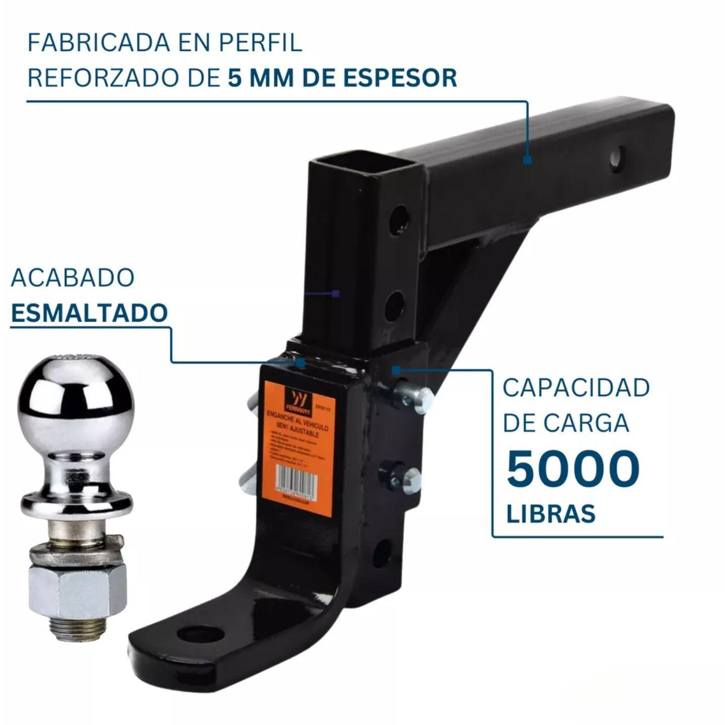 Enganche Remolque Carro De Arrastre Regulable en Altura Con Coco De Arrastre 1 7/8 Ferrawyy-2