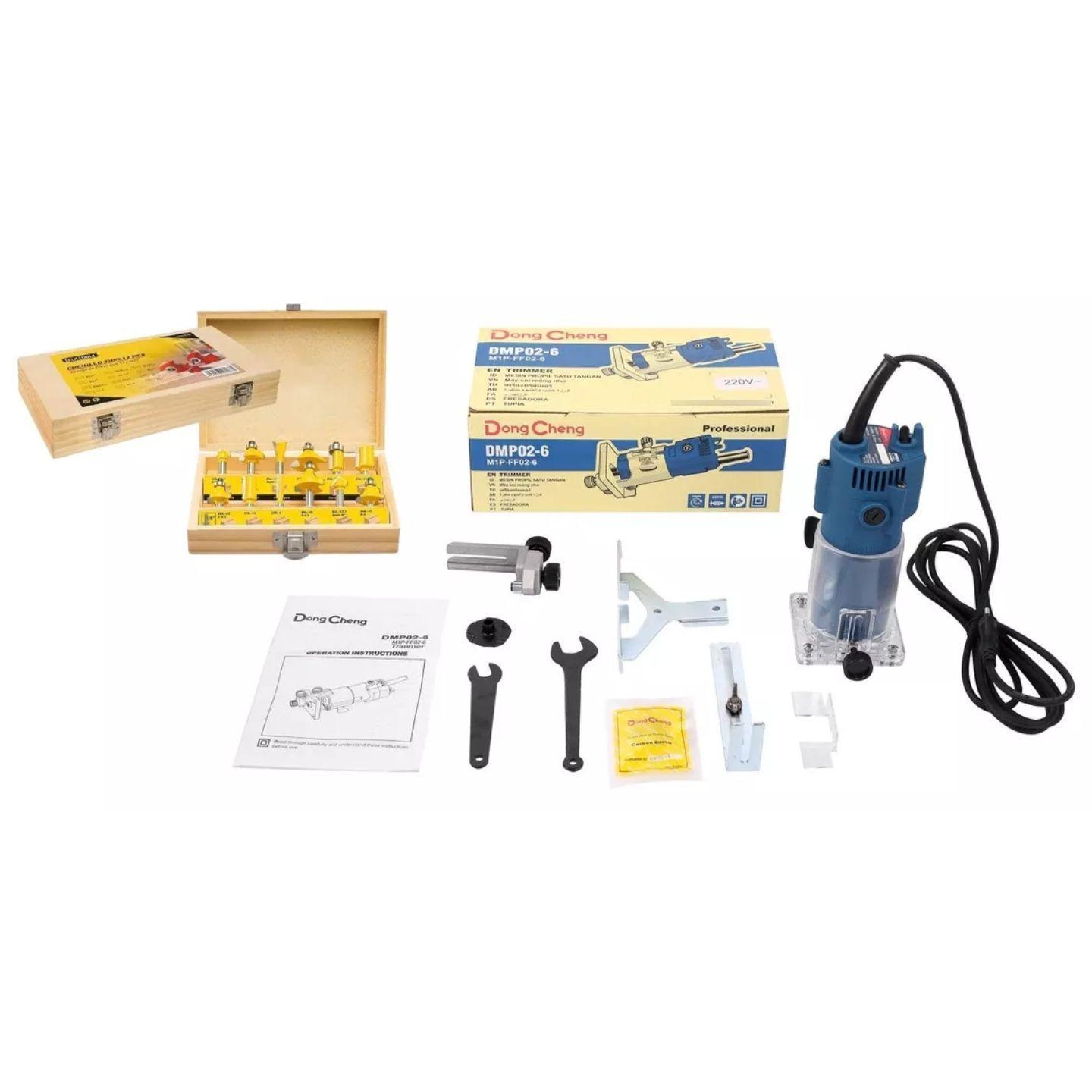 Fresadora Router 1/4 350 W Dongcheng Mas Fresas 12 Piezas Uyustools-4