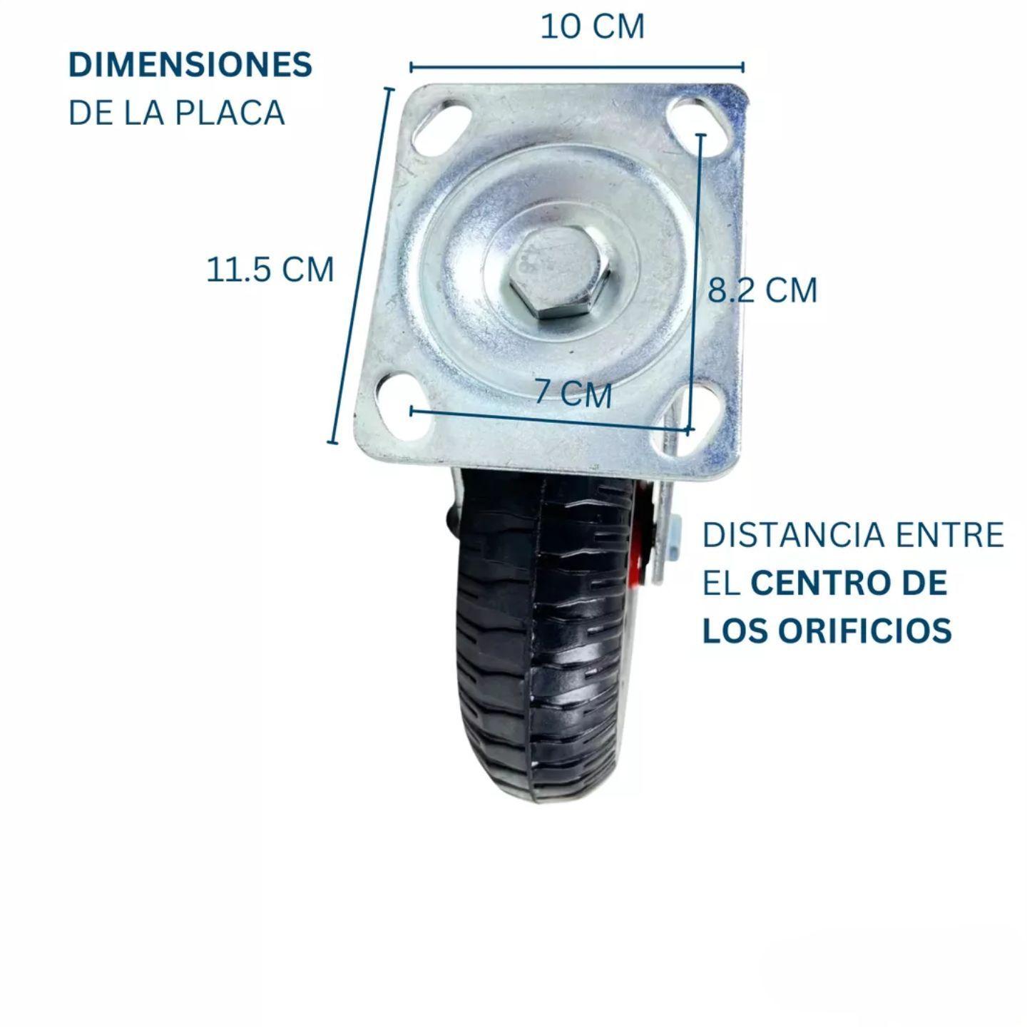 Ruedas Industriales Macizas 8 pulgadas Giratorias Y Fijas Dicas-3