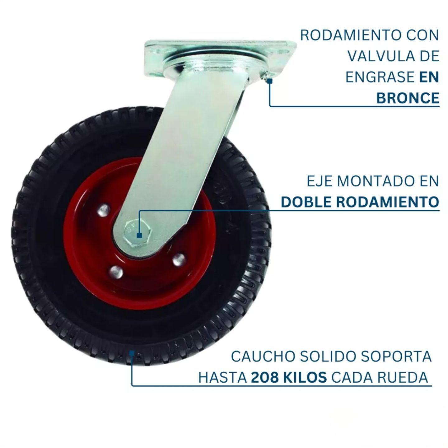 Ruedas Industriales Macizas 8 pulgadas Giratorias Y Fijas Dicas-4