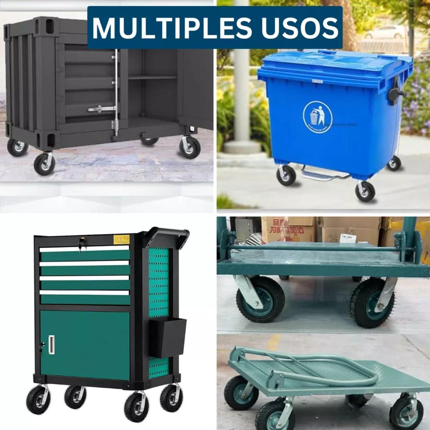 Ruedas Giratorias y Fijas Neumáticas 10 Pulgadas 4 Unidades Dicas-5