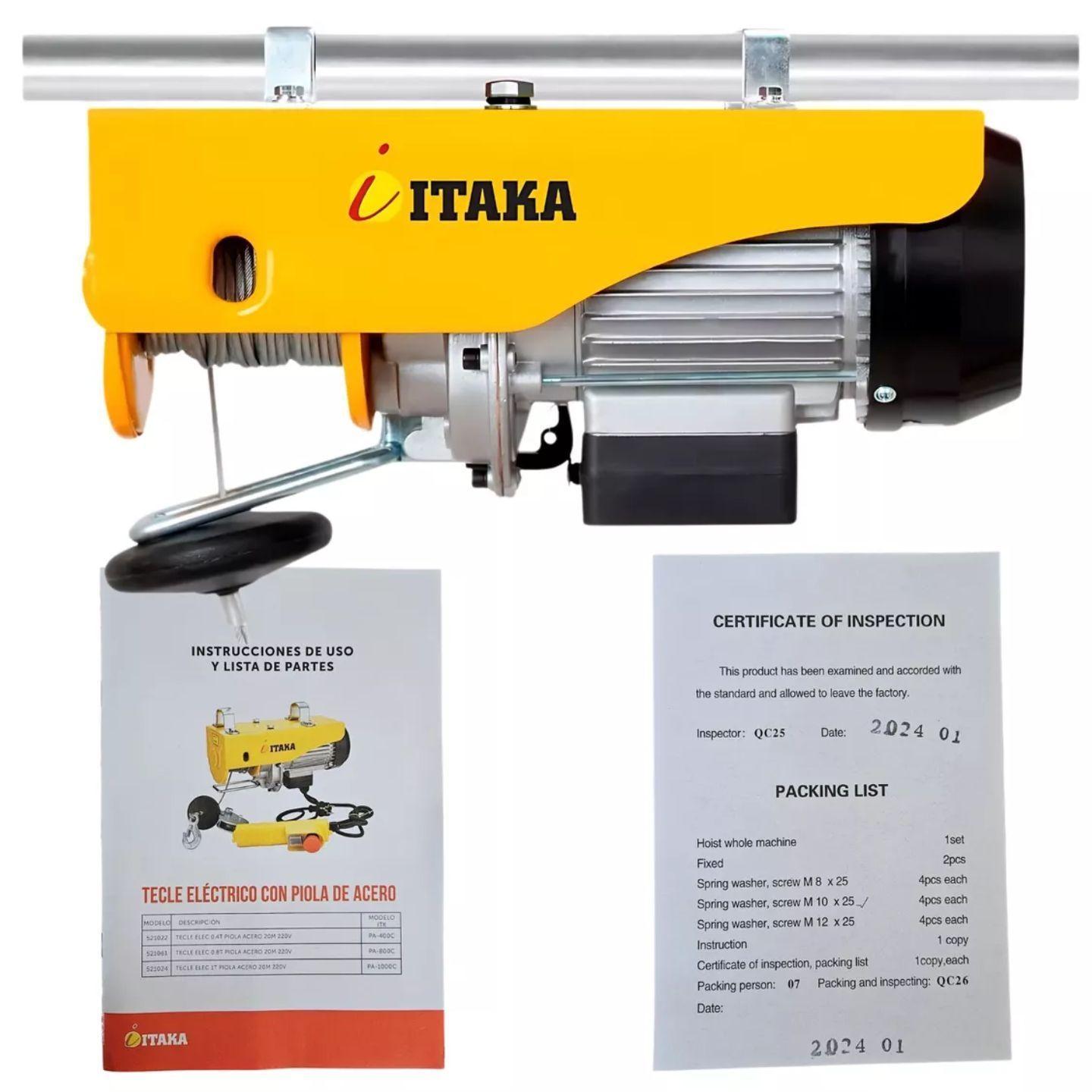 Tecle Eléctrico Winche 400 Kg Certificado Itaka-2