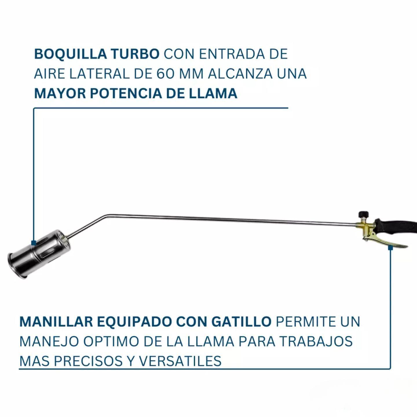 Manillar Soplete Turbo Membra Asfáltica Con Gatillo-4