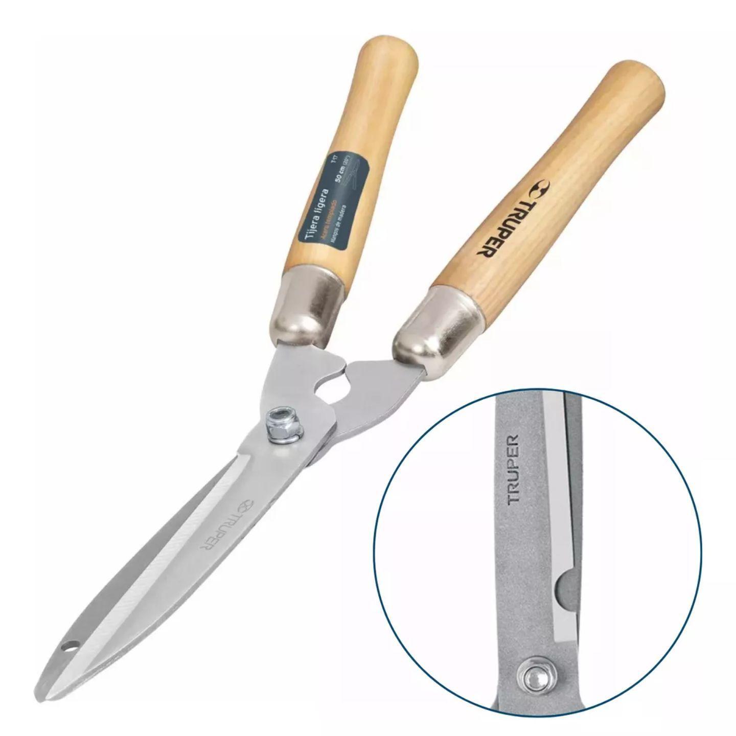 Tijera Para Cortar Pasto Mango De Madera Truper-2