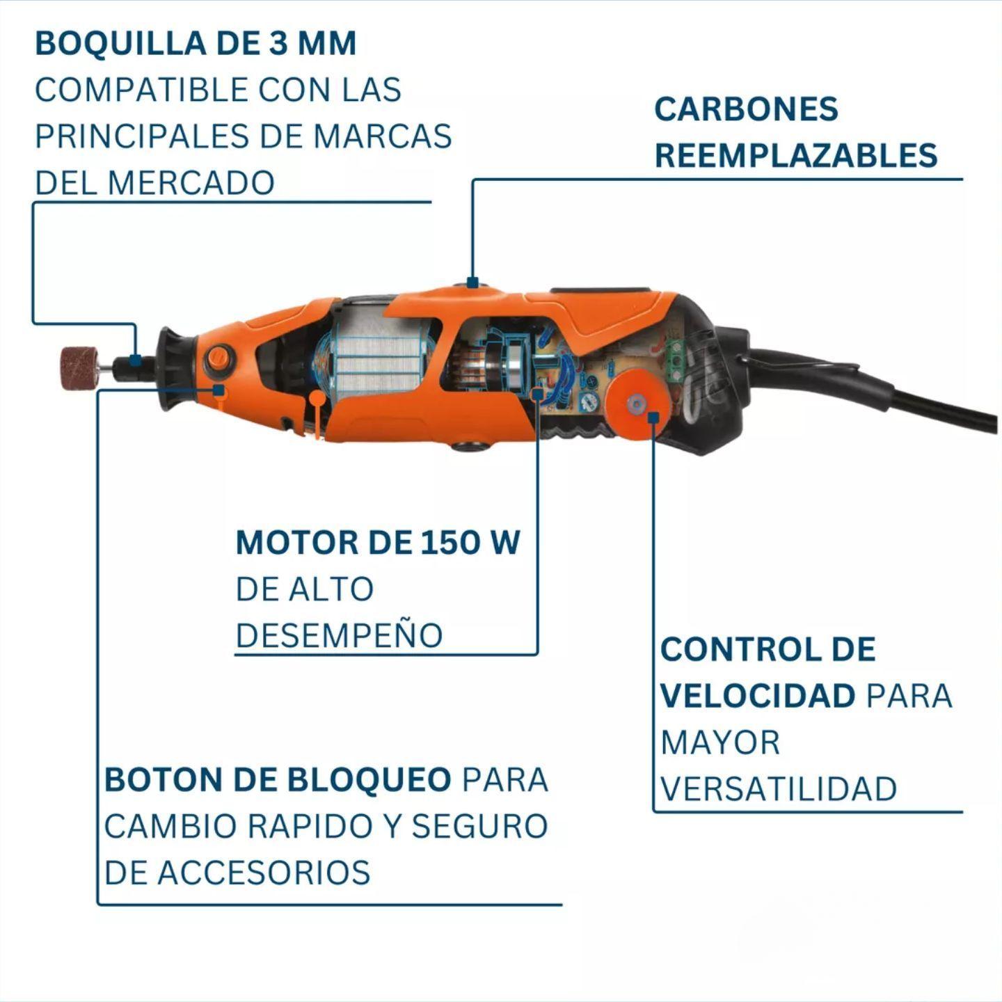 Dremel Mini Torno Multipropósito Con Accesorios Truper-3