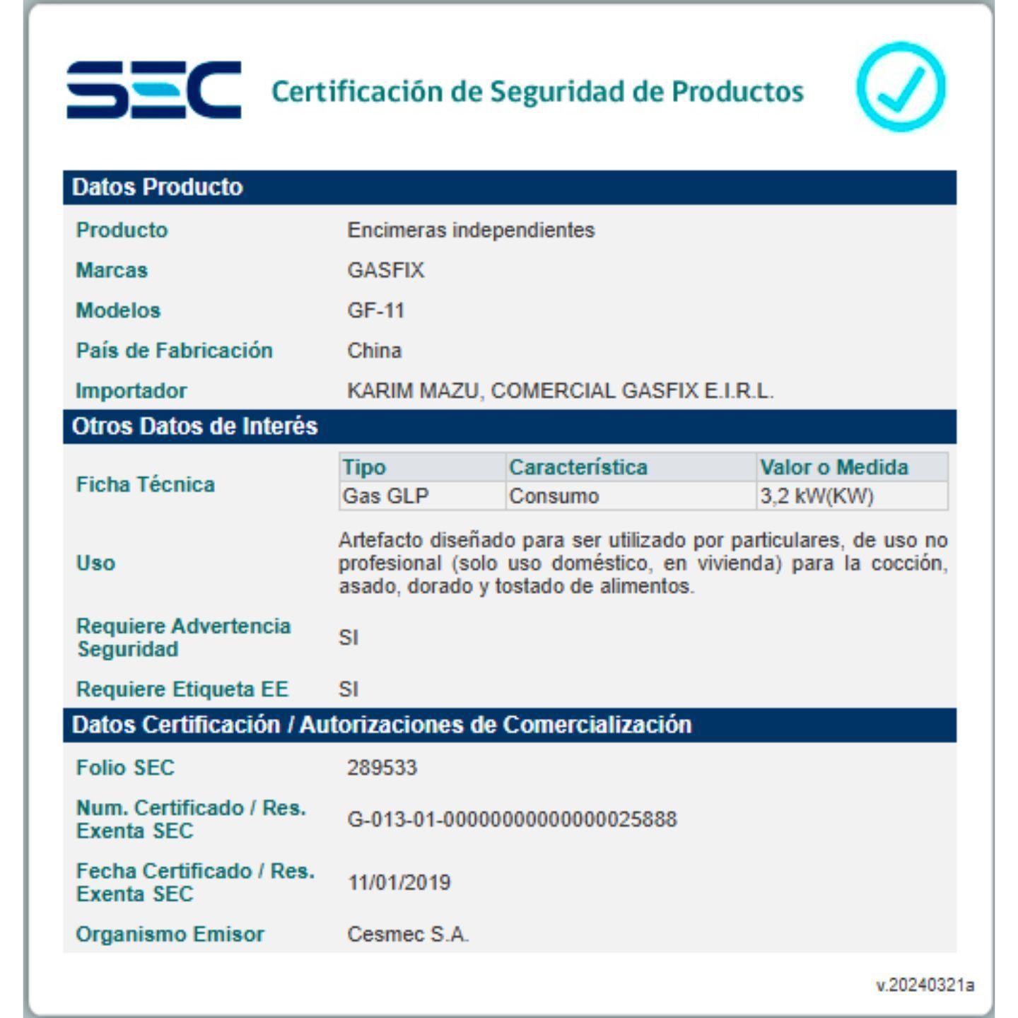 Cocinilla A Gas Para Camping 1 Plato Certificada Sercogas-5