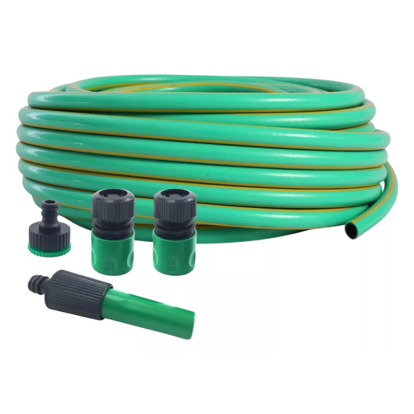 Manguera Jardín Flexible 1/2 Pulgada 50 Metros Con Acoples Dicas-3