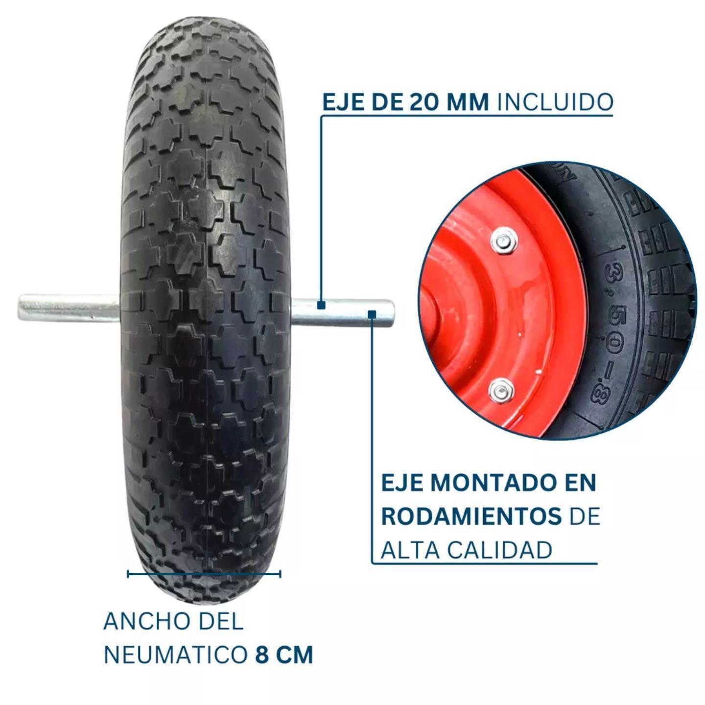 Rueda De Carretilla Inflable Con Eje 3.50 8 Dicas-4