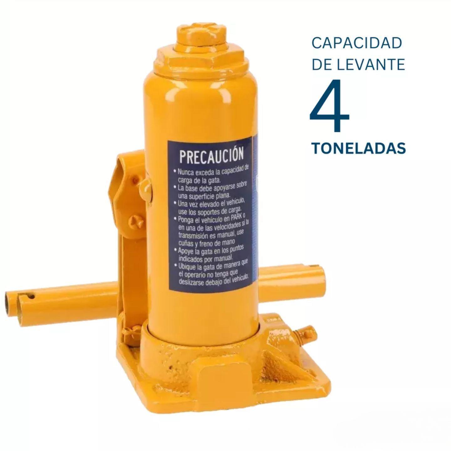 Gata Hidráulica Botella 4 Toneladas Dgp Con Llave De Cruz-4