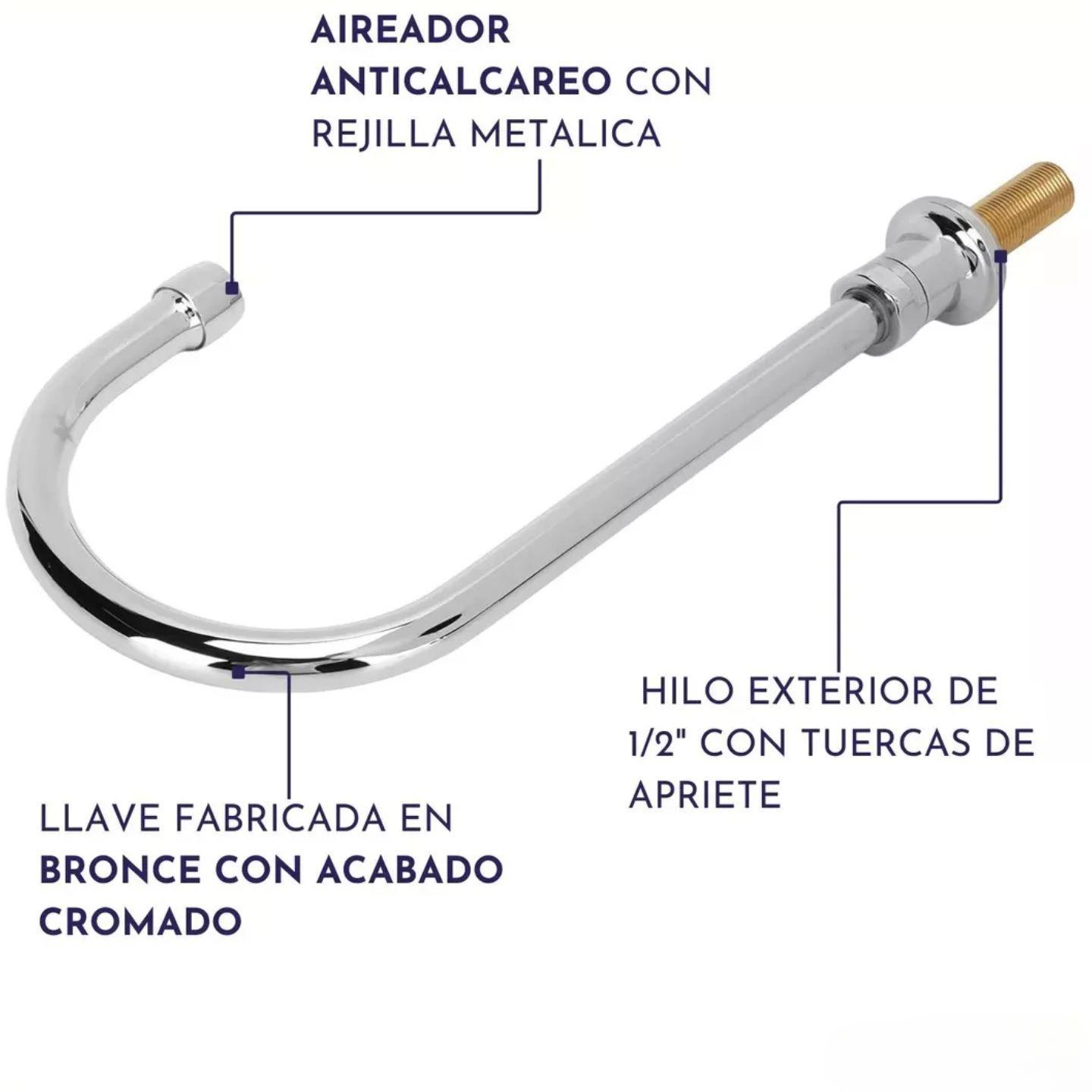 Llave Cuello Cisne Giratorio 1/2 Pulgada Con Fijaciones Taumm-4