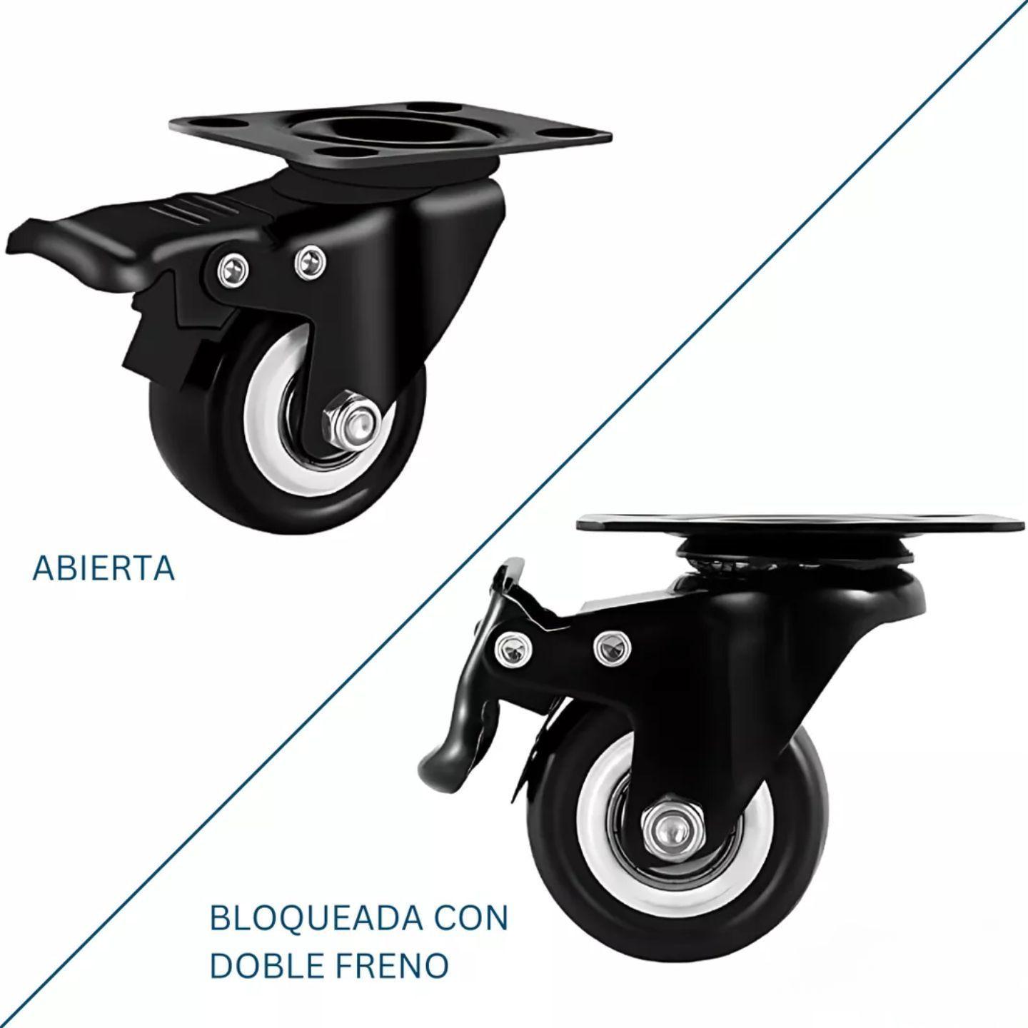 Ruedas Giratorias Con Freno Para Muebles Carritos 2 Pulgadas 4 Unidades Dicas-5