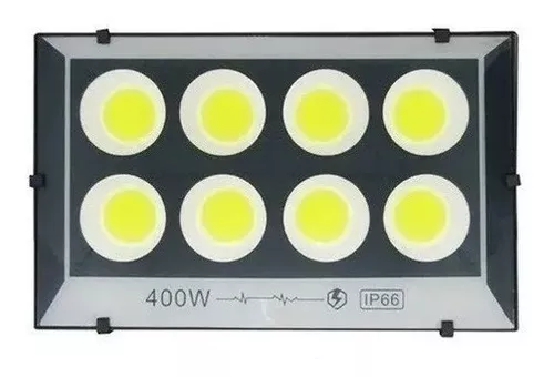Foco 400w Resististe A La Lluvia Led Blanco Frio Con Soporte-0