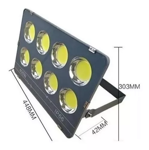 Foco 400w Resististe A La Lluvia Led Blanco Frio Con Soporte-5