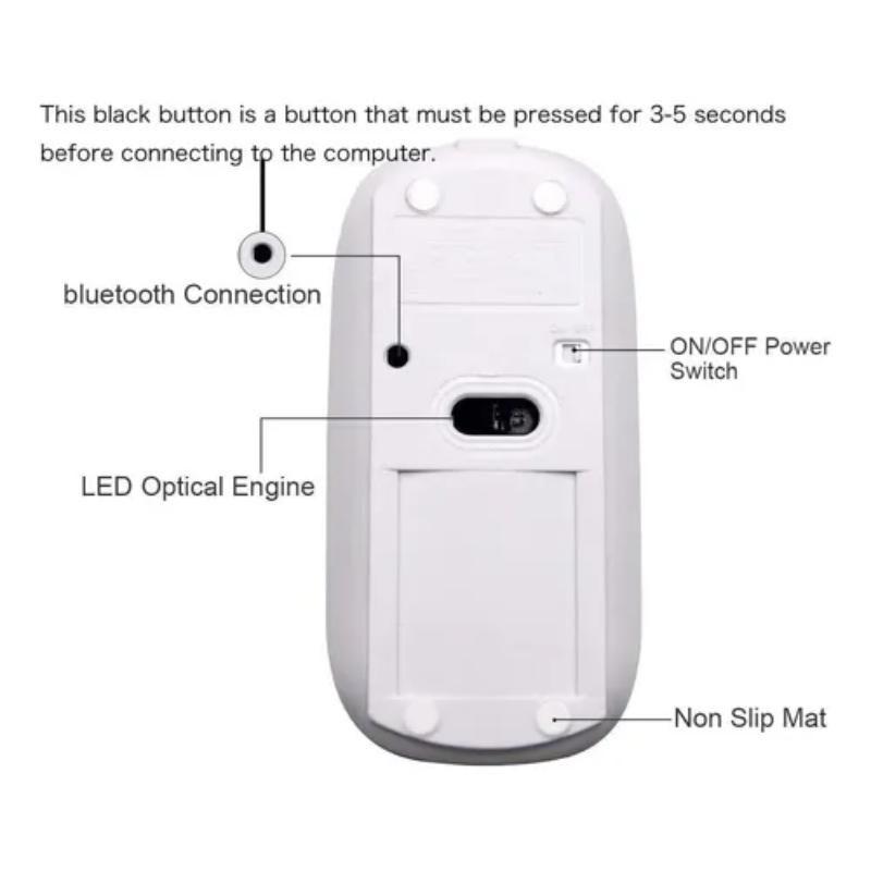 Kit Teclado Mouse Pastel Bt Para Windows Apple Android Slim-4