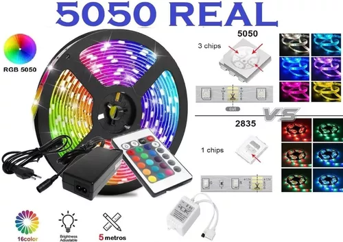 Tira Cinta Led 5050 Luces Rgb Alta Calidad 5m Control-2