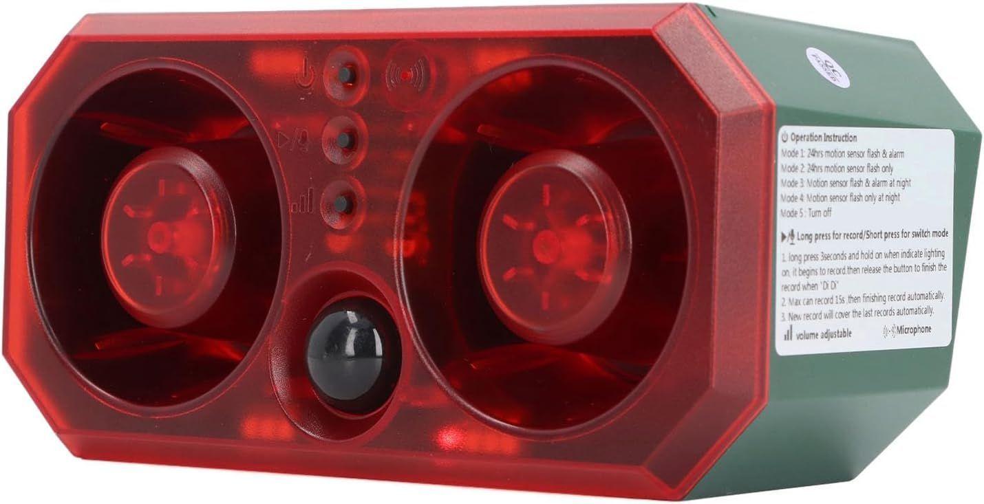 Alarma Alerta De Luz Y Sonido Solar Con Sensor De Movimiento-3