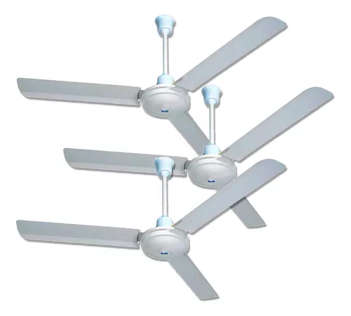 Pack X3 Ventiladores De Techo Metal 3 Aspas 142 Cm-2