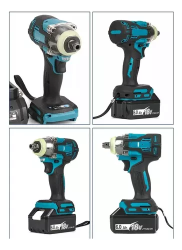 Llave Impacto Inalambrico 2 Baterias Brocas Desatornillador-2