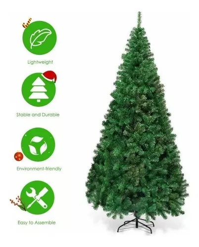 Árbol De Navidad 1.80 Pascua Verde Con Base Armado Facil-0