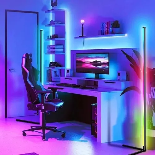 Lampara De Esquina Pie Usb Luces Led Rgb Ambiente-5