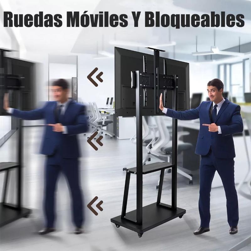 Soporte Tv Movil Con Ruedas 32 A 70 Base Pedestal 145cm altura-3