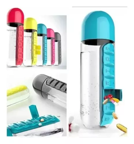 Pastillero 2 En 1 Botella 600ml Organizador Semanal Vitamina-3