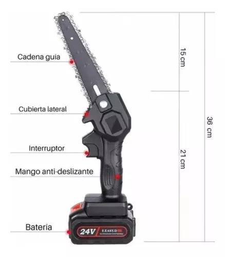 Sierra Portatil Inalámbrica Alta Potencia Motosierra-2