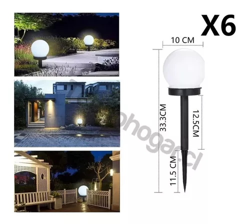 Estaca Solar Globo X6 Jardin Foco Led Exterior Decoracion-2