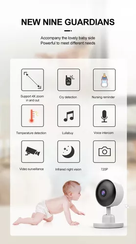 Cámara Baby Monitor Bebes Micrófono Visión Nocturna-4