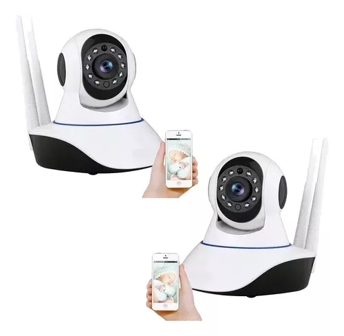 Pack X2 Camaras Ip Wifi Hd Vision Nocturna 360°-0