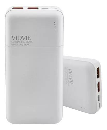 Cargador Portátil Power Bank Batería Externa 20000mah Vidvie Color Blanco-0